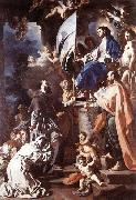Francesco Solimena St Bonaventura Receiving the Banner of St Sepulchre from the Madonna oil on canvas